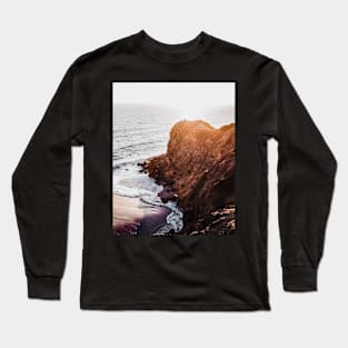 Landscape, Sunset, Nature, Scandinavian art, Modern art, Wall art, Print, Minimalistic, Modern Long Sleeve T-Shirt